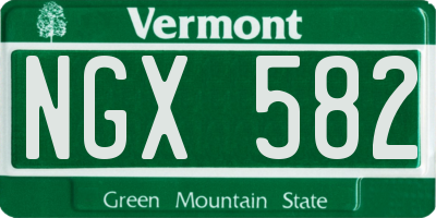VT license plate NGX582
