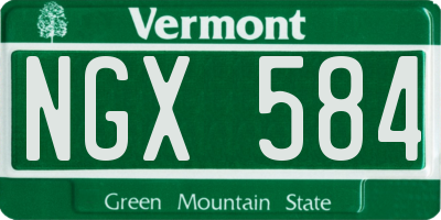 VT license plate NGX584