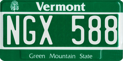 VT license plate NGX588