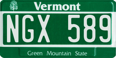 VT license plate NGX589