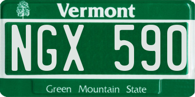 VT license plate NGX590
