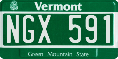 VT license plate NGX591