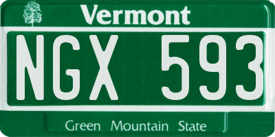 VT license plate NGX593