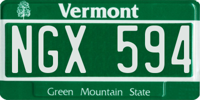 VT license plate NGX594