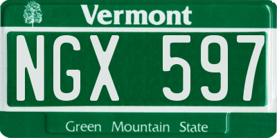 VT license plate NGX597