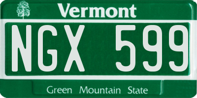 VT license plate NGX599