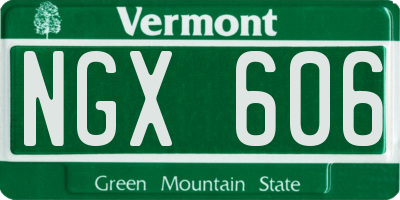 VT license plate NGX606