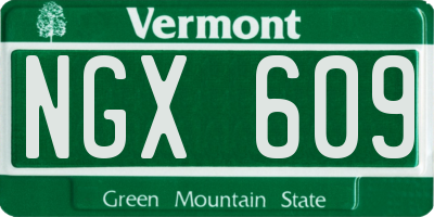 VT license plate NGX609