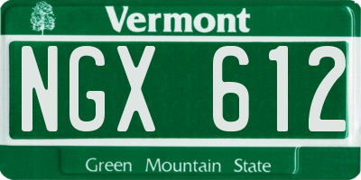 VT license plate NGX612