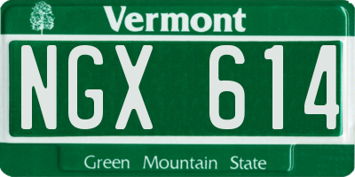 VT license plate NGX614