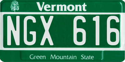 VT license plate NGX616
