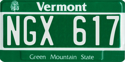 VT license plate NGX617