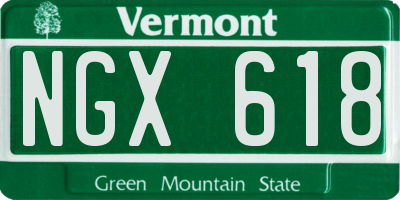 VT license plate NGX618