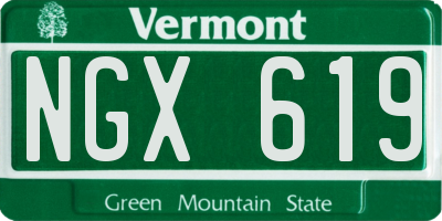 VT license plate NGX619