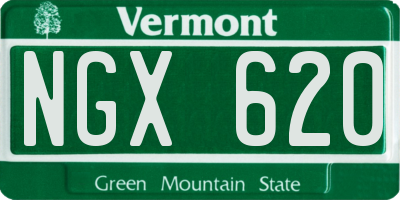 VT license plate NGX620