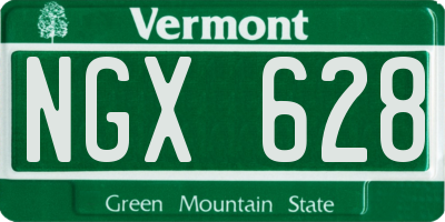 VT license plate NGX628