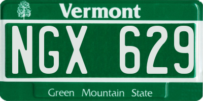 VT license plate NGX629
