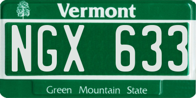 VT license plate NGX633