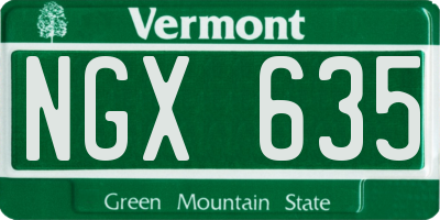 VT license plate NGX635