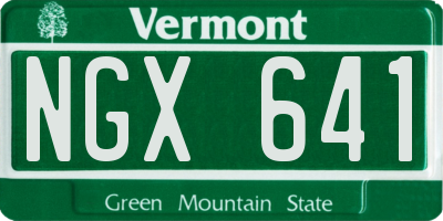 VT license plate NGX641