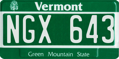 VT license plate NGX643