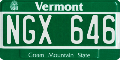 VT license plate NGX646