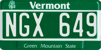 VT license plate NGX649