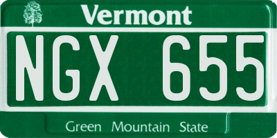 VT license plate NGX655