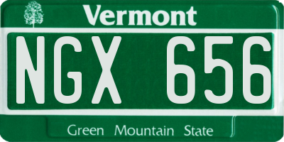 VT license plate NGX656