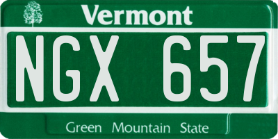 VT license plate NGX657