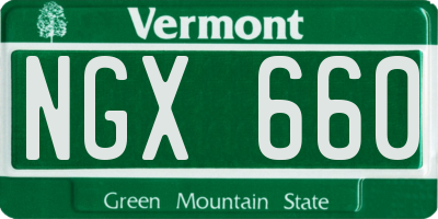 VT license plate NGX660