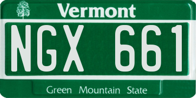 VT license plate NGX661