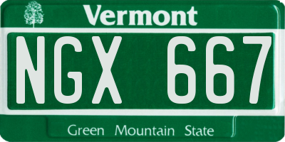 VT license plate NGX667