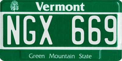 VT license plate NGX669