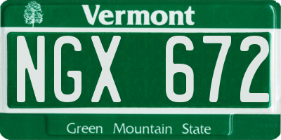 VT license plate NGX672