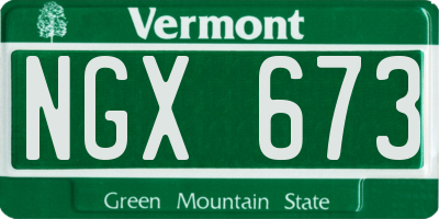 VT license plate NGX673