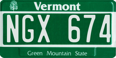 VT license plate NGX674