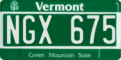 VT license plate NGX675