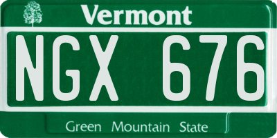 VT license plate NGX676