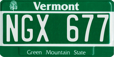 VT license plate NGX677