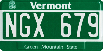 VT license plate NGX679