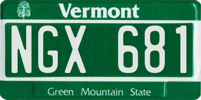 VT license plate NGX681
