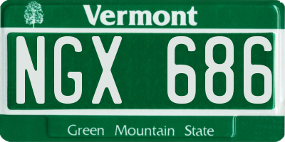 VT license plate NGX686