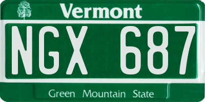 VT license plate NGX687