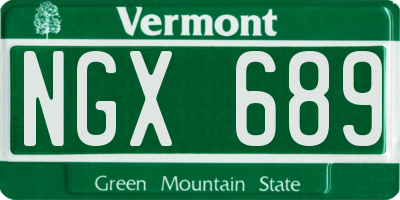VT license plate NGX689