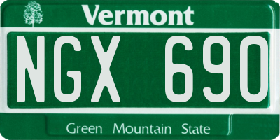 VT license plate NGX690