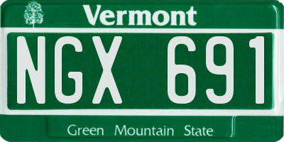VT license plate NGX691