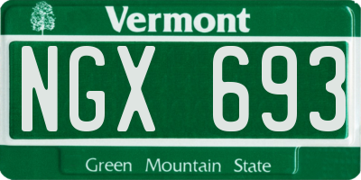VT license plate NGX693