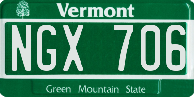 VT license plate NGX706