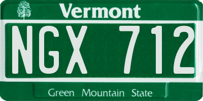 VT license plate NGX712